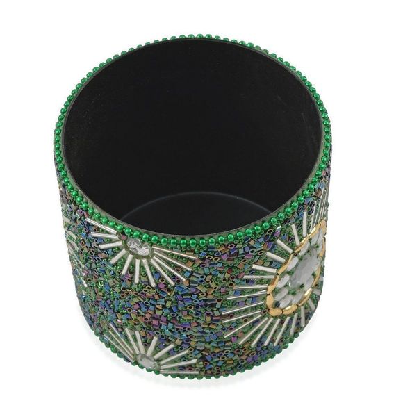 Beaded Pen Pot Set (3) Green Beaded Pens - Picture 3 of 6